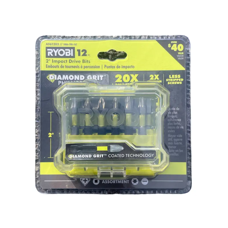 12-Piece Assorted 2" Diamond Grit Impact Bits 1