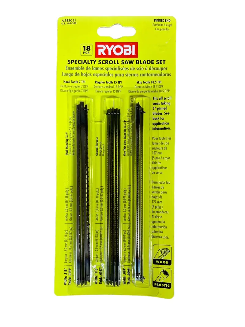 18-Piece Assorted Fine-Tooth Scroll Saw Blades For Intricate Woodworking 1