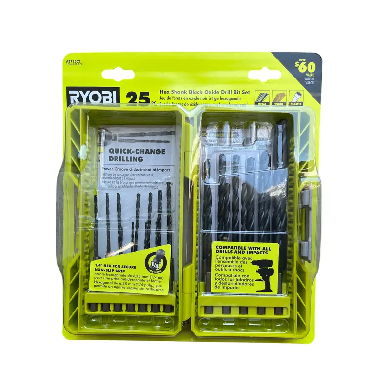 25-Piece Black Oxide Hex Shank Drill Bit Collection 1