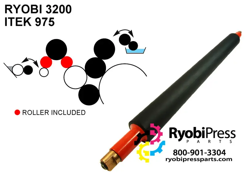 32R20 Ink Idler Roller Compatible With Ryobi 3200 And Itek 975 Offset Presses 1