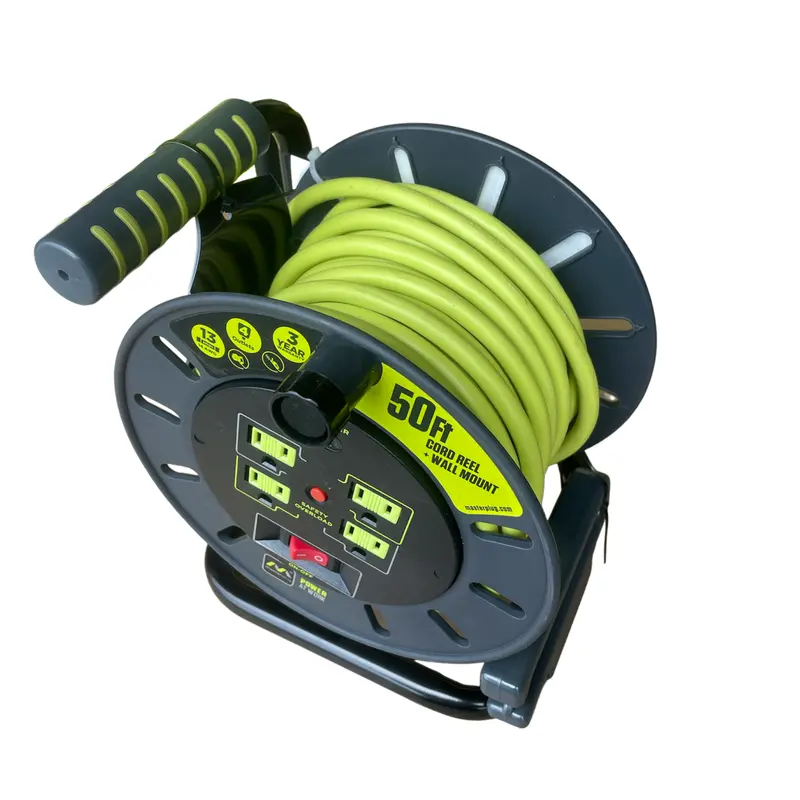 50-Foot 13-Amp 14-Awg Medium-Duty Open-Reel Extension Cord With Four Outlets 1