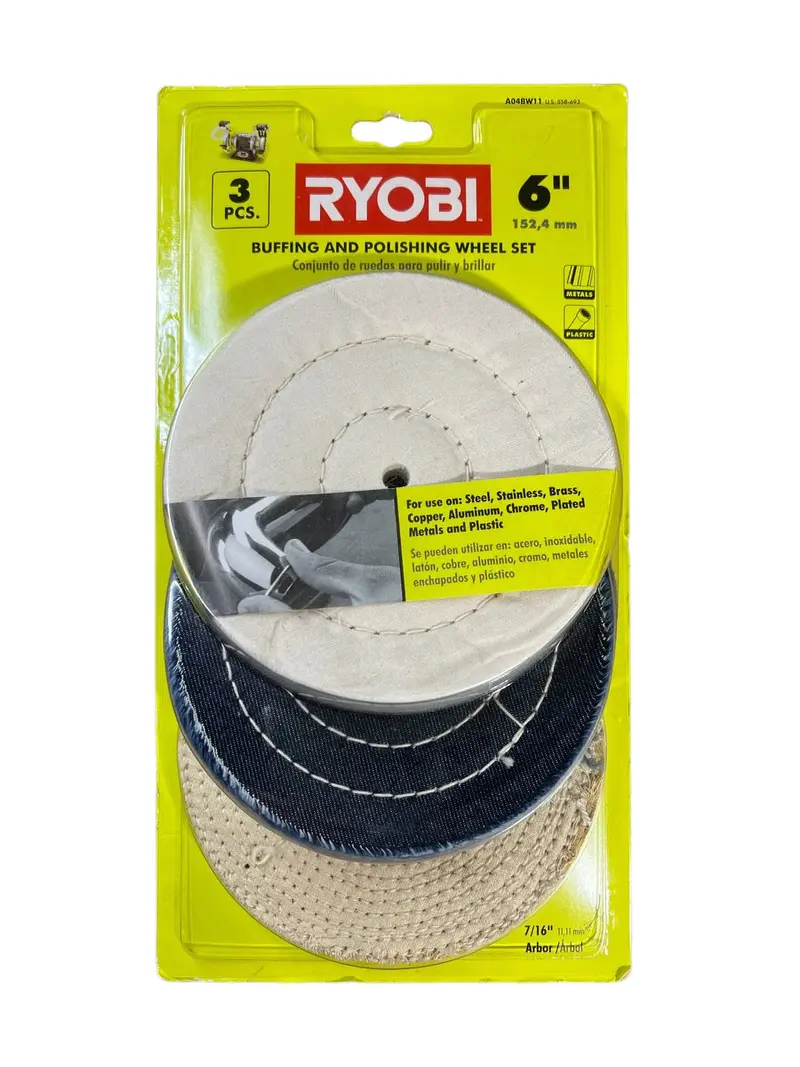 6" Buffing Wheel Set – 3-Piece, Ideal For Polishing & Finishing 1