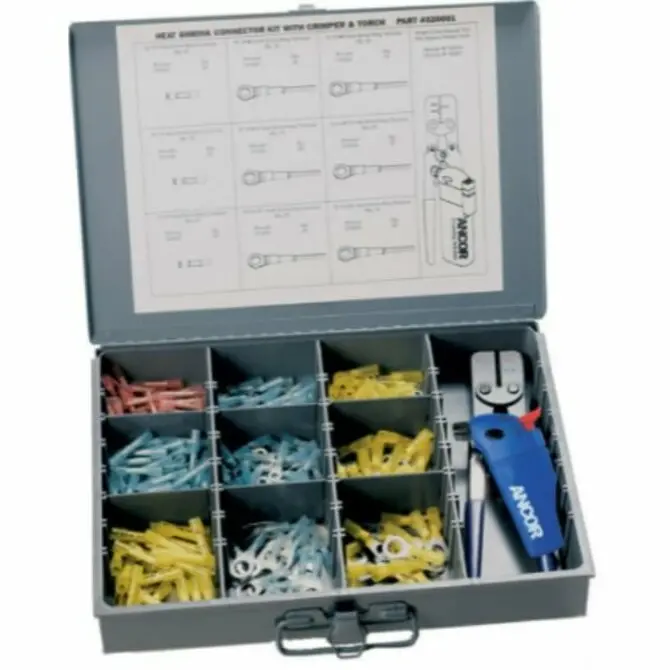 Ancor Heat-Shrink Electrical Connector Kit With Crimper And Mini Propane Torch 1