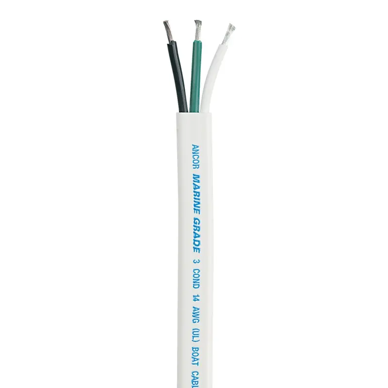 Ancor White 14/3 Triplex Cable – Sold Per Foot, Tinned Conductors 1