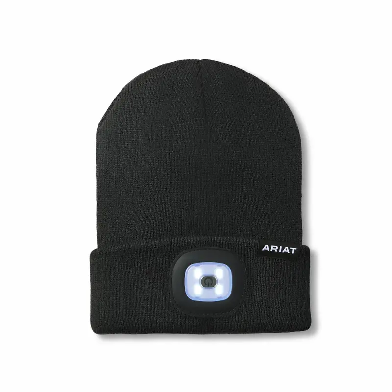 Ariat Rebar Headlight Black Stretch Beanie (One Size) 1