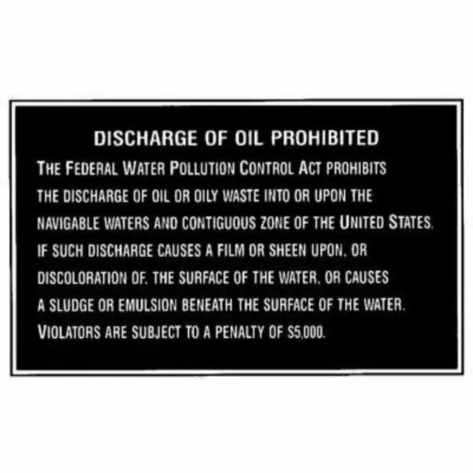 Bernard Oil Discharge Identification Plaque 1