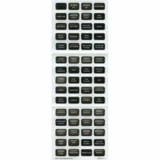 Blue Sea 60-Label Set – Black Pre-Printed Identification Labels 1