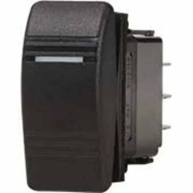 Blue Sea Contura Spst Black Rocker Switch – Off-(On) 1