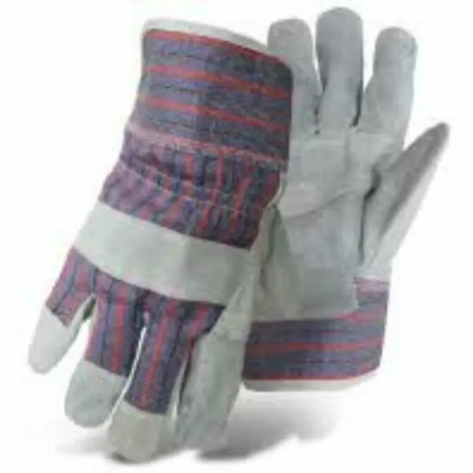 Boss Split Cowhide Palm Work Gloves With Safety Cuff 1