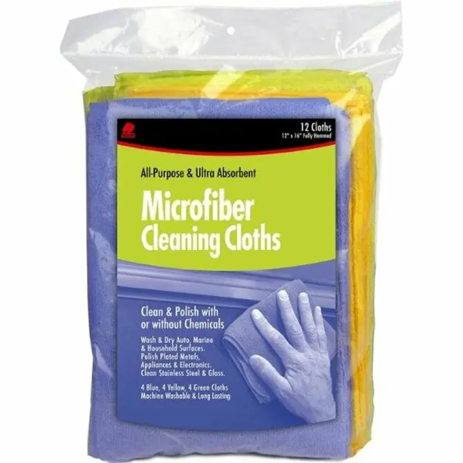 Buffalo Industries Microfiber Cleaning Cloths – Pack Of 12 (12" X 16") 1
