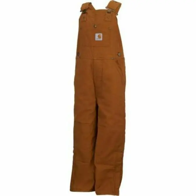 Carhartt Kids' Quilt-Lined Canvas Bib Overalls 1