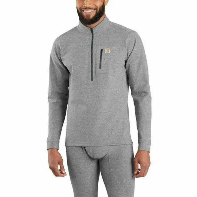 Carhartt Men’S Baselayer Quarter-Zip Top – Moisture-Wicking Thermal Top 1