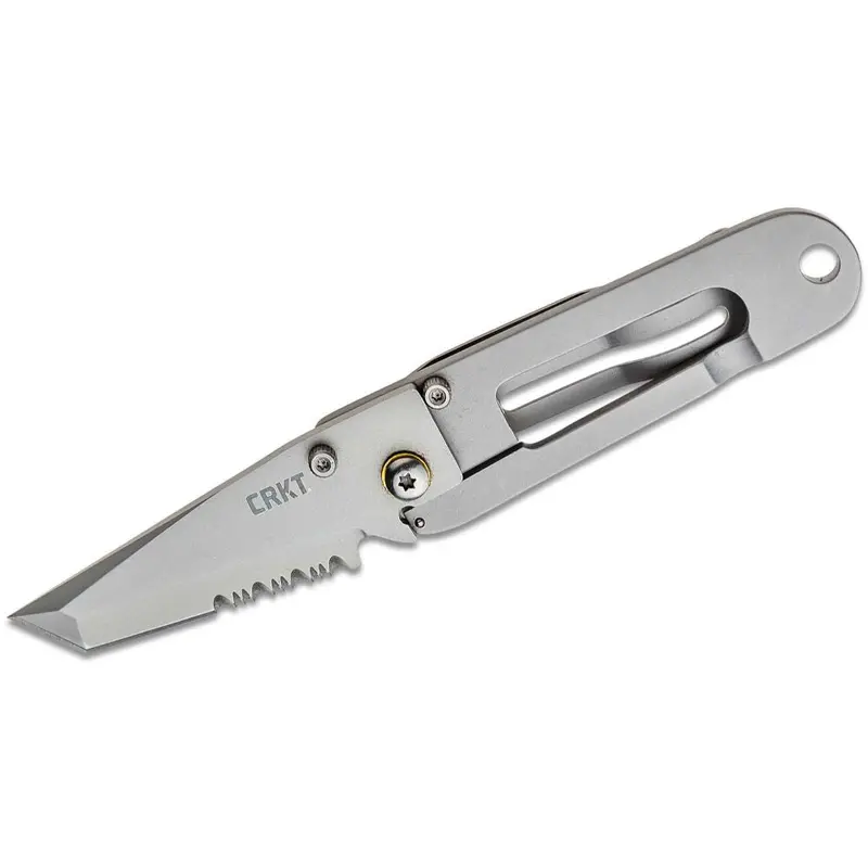 Crkt Ed Halligan K.I.S.S. Pocket Knife – 2.25" Satin Combo Tanto Blade With Integrated Money Clip 1