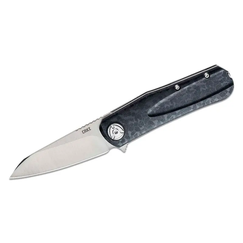 Crkt Liong Mah Mah-Hawk Assisted Opening Flipper – 3.19" D2 Steel Modified Sheepsfoot Blade, Black Ergonomic Handles 1