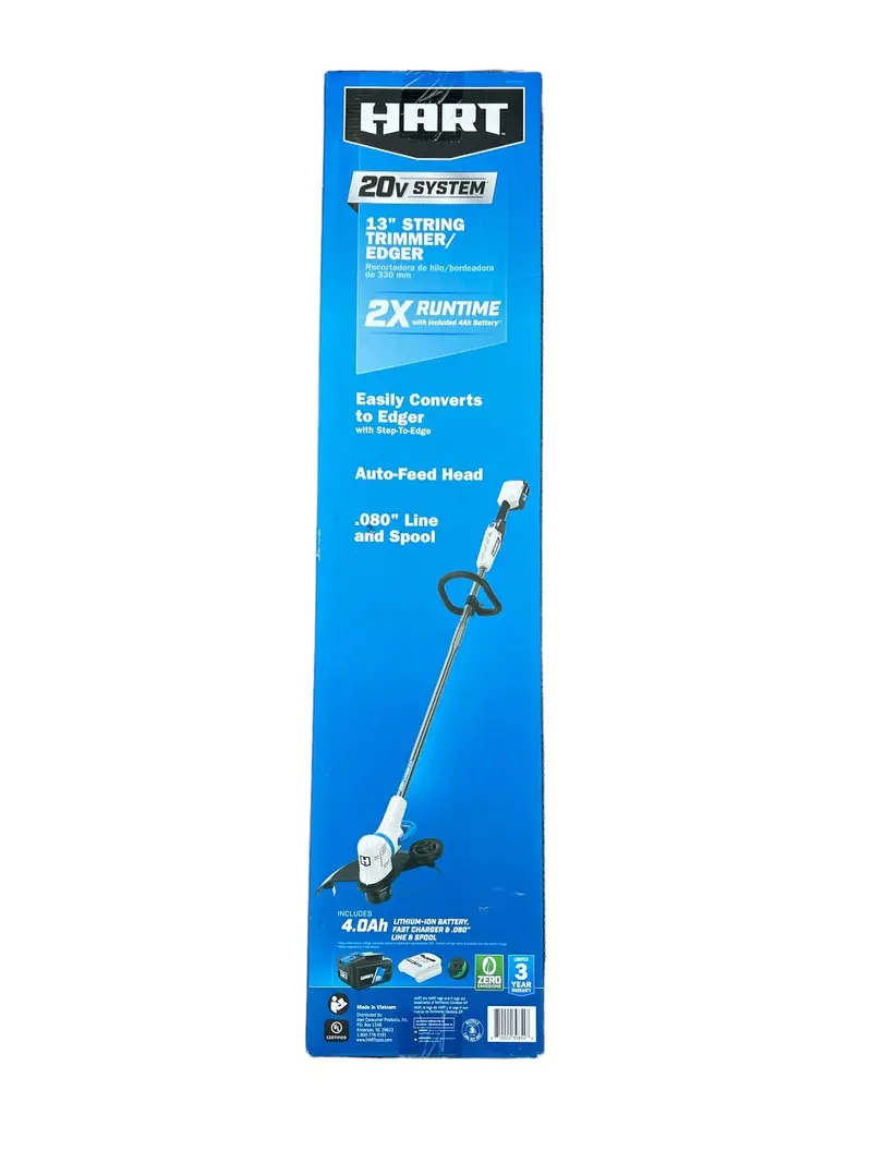 Hart 20V 13-Inch Cordless String Trimmer/Edger Kit With 4.0Ah Battery & Charger 1