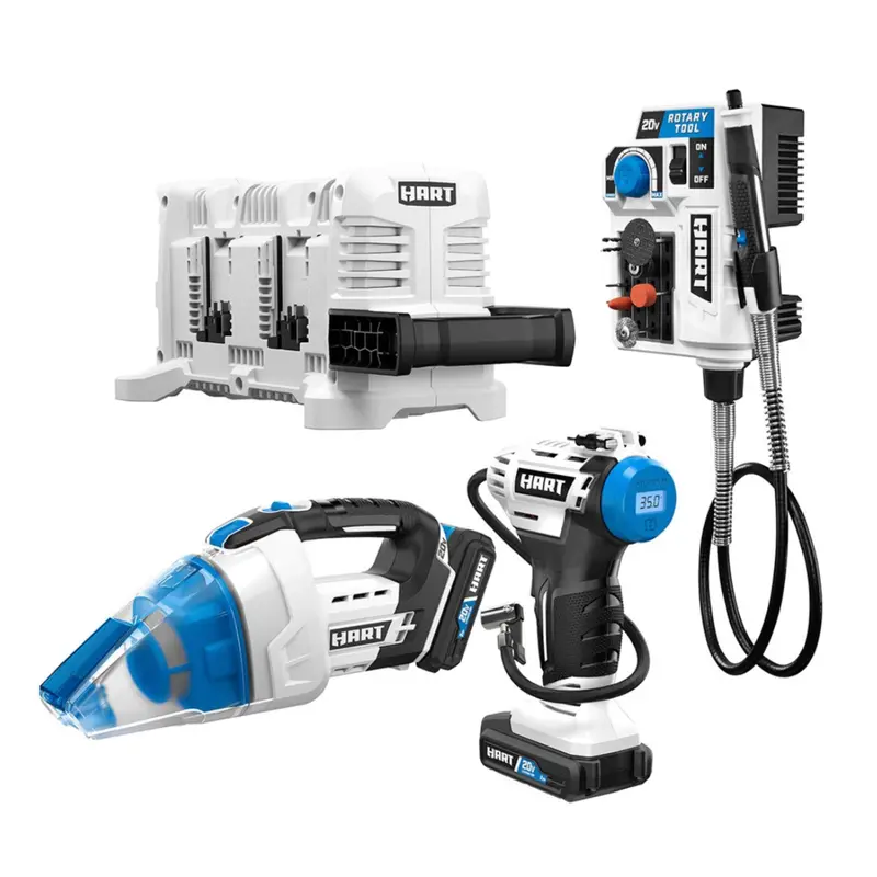Hart 20V 4-Tool Lifestyle Kit With Dual 2.0 Ah Batteries 1
