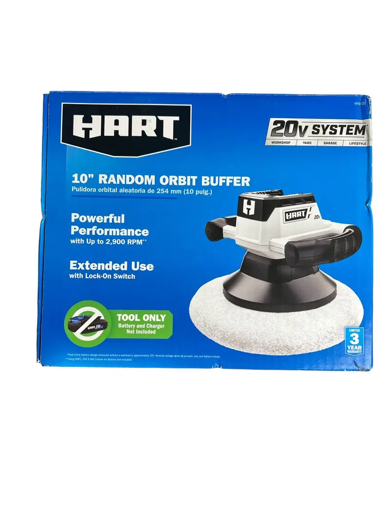 Hart 20V Cordless 10-Inch Random Orbit Buffer – Tool-Only 1