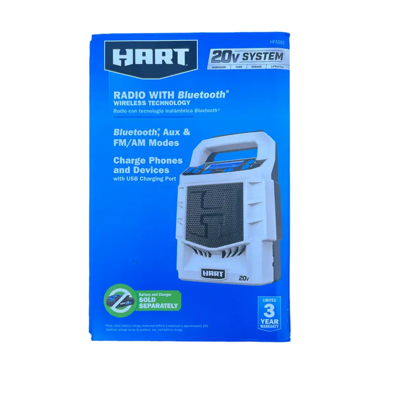 Hart 20V Cordless Bluetooth Speaker Radio – Portable Tool-Only Unit 1