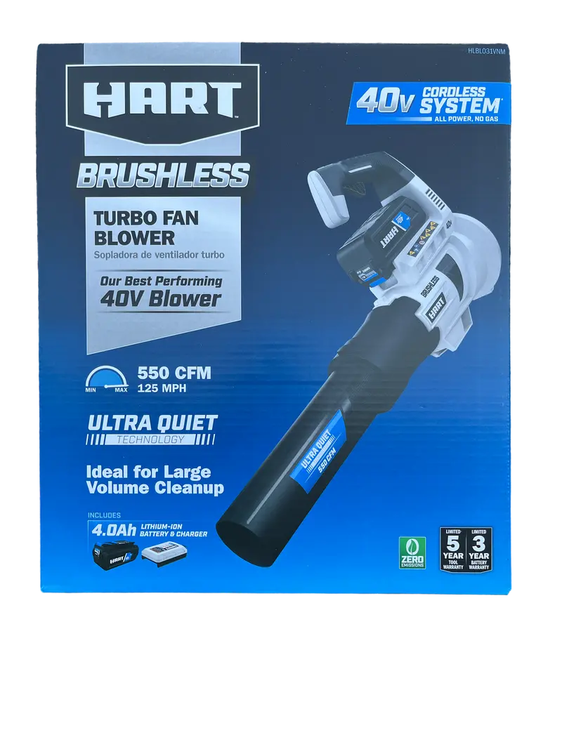 Hart 40V Brushless Turbo Fan Blower Kit – Includes 4.0 Ah Battery 1