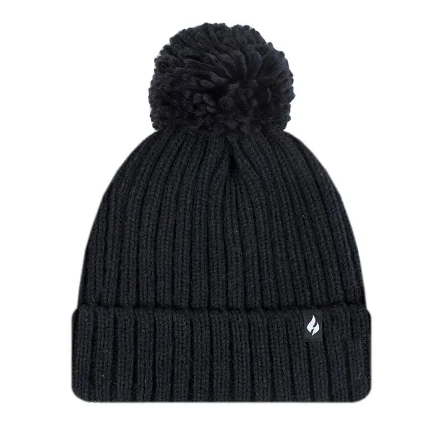 Heat Holders Arden Ribbed Beanie With Pom-Pom – Thermal Knit Winter Hat 1