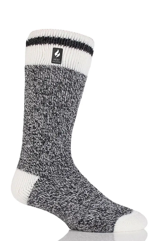 Heat Holders Jeffrey Cream Block-Twist Crew Sock – Classic Thermal Hosiery 1