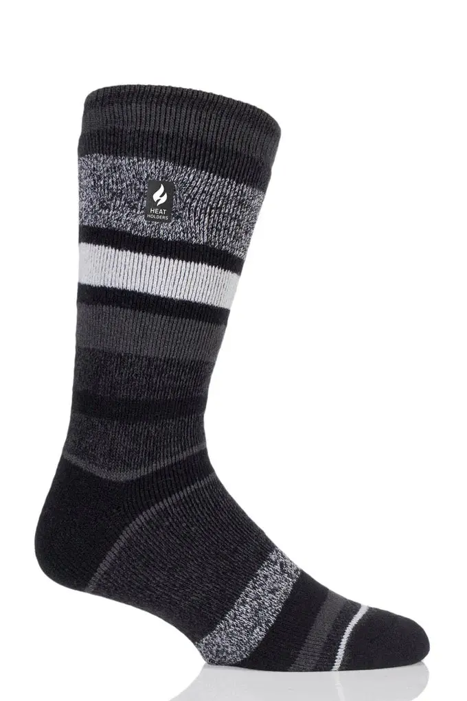 Heat Holders Lite Starling Block-Stripe Crew Sock – Stylish Thermal Hosiery 1