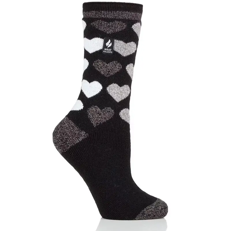 Heat Holders Women'S Lite Jennifer Jacquard Heart Design Socks 2