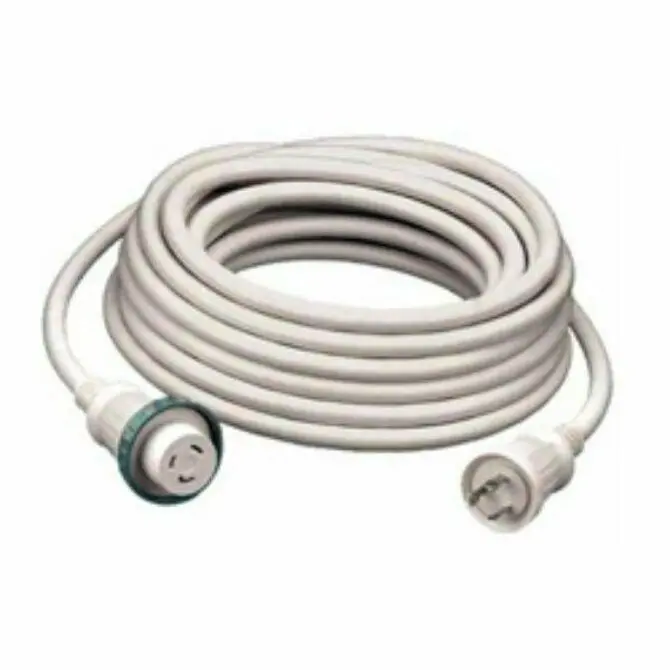 Hubbell 30A 125V Shore Power Cable – 50 Ft, White Jacket 1