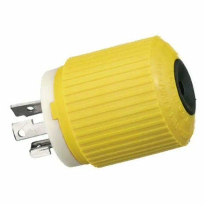 Hubbell 30A Locking Dc Power Plug – 28V Yellow Housing (Model 328Dcp) 1