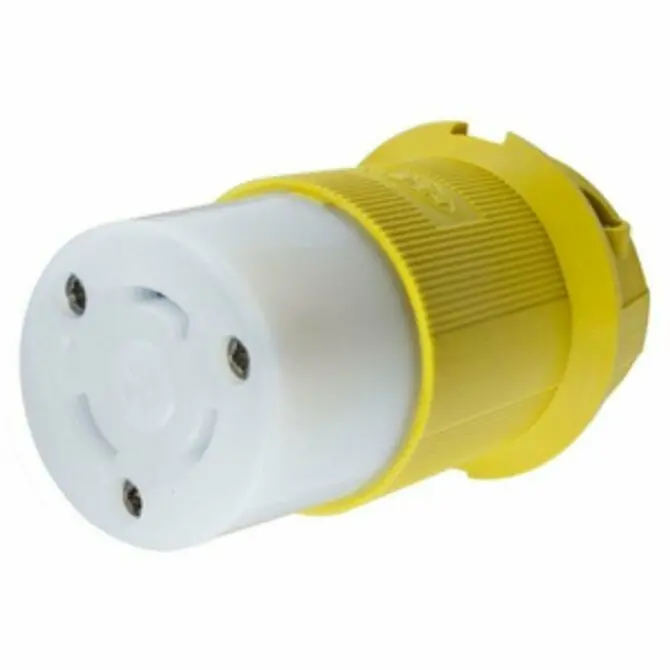 Hubbell 30A Yellow Connector Body – Heavy-Duty Marine Power Input Housing 1
