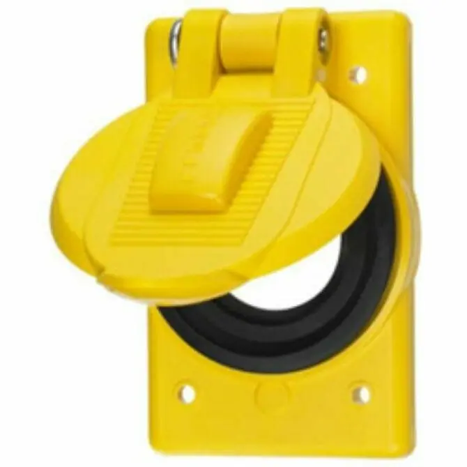 Hubbell Weatherproof Cover Plate For 26Cm10A Outlet – Yellow 1