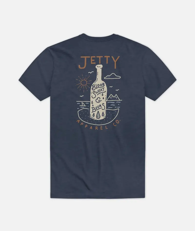 Jetty Blood Sweat & Beers Vintage-Style T-Shirt 1