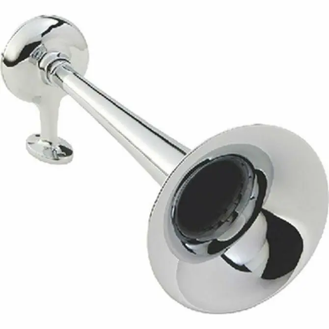 Kahlenberg Chrome Single-Trumpet Marine Horn – Compact Air Horn System 1
