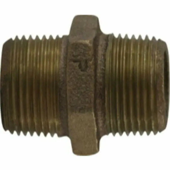 Midland Bronze Hex Nipple – Corrosion-Resistant Male-Male Connector 1