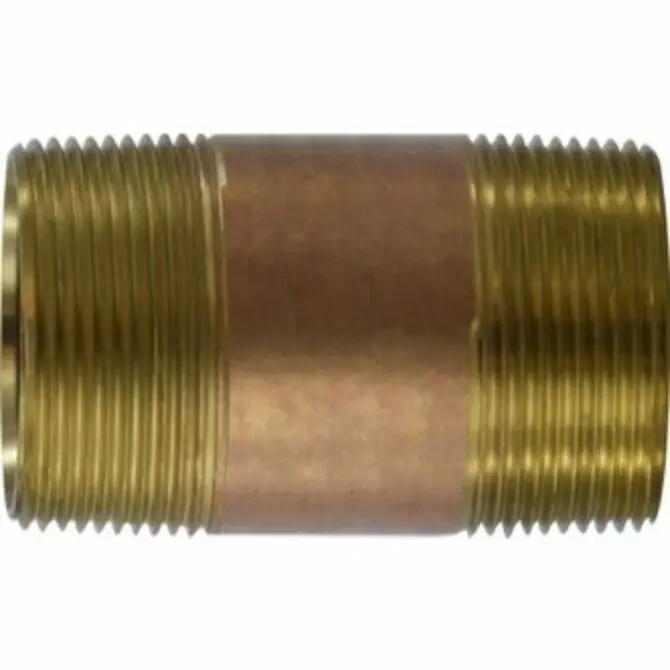 Midland Red Brass Nipple – 1-1/2-Inch Diameter, High-Strength Plumbing Spacer 1