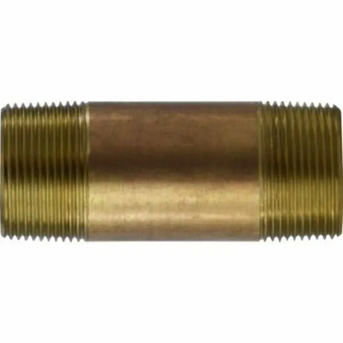 Midland Red Brass Nipple – 1-1/4-Inch Diameter, Pipe-To-Pipe Connector 1