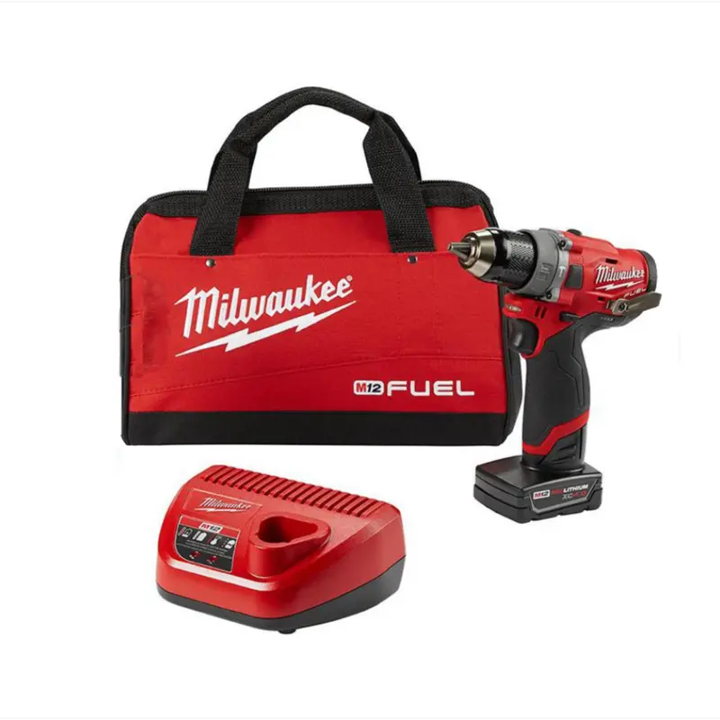 Milwaukee M12 Fuel 12V Brushless Hammer Drill Driver Kit – Includes Two Batteries & Carry Bag 1