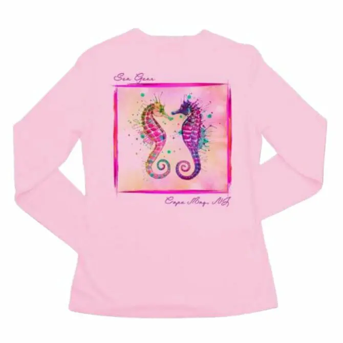 Native Outfitters Sea Horses Spf 50 Long-Sleeve Sun Shirt 1