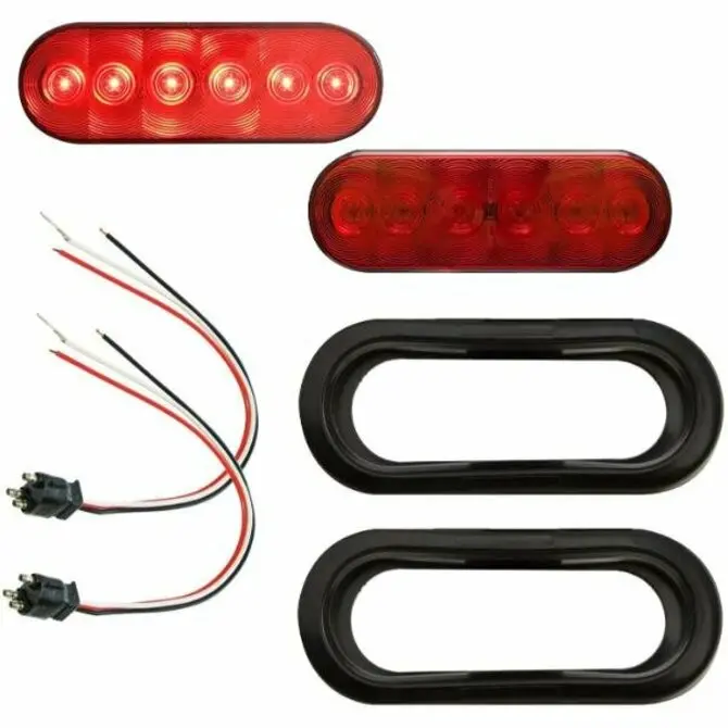Optronics 6-Inch Red Oval Sealed Led Tail Light Kit 1