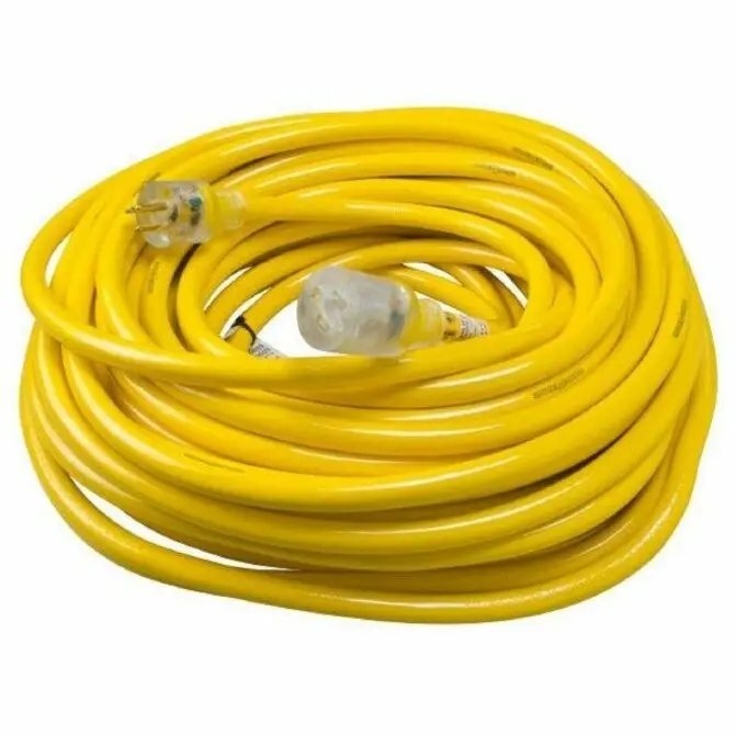 Polar/Solar Heavy-Duty 100-Foot Yellow Extension Cord – 12 Awg Outdoor Rated 1