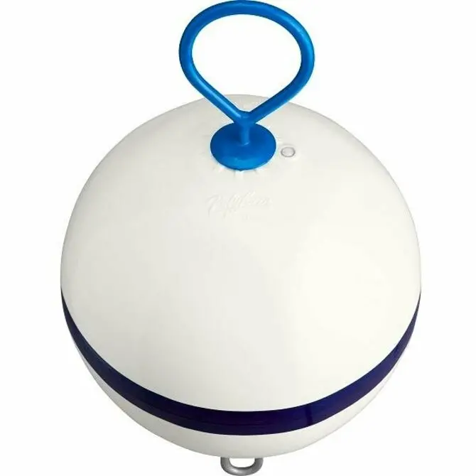 Polyform Cm-3 Dock Buoy – White With Blue Stripe 1