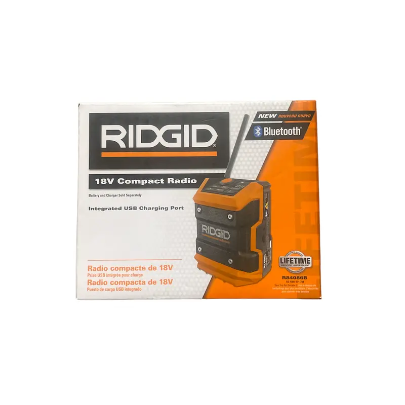 Ridgid 18V Cordless Mini Bluetooth Radio With App Control (Bare Tool) 1