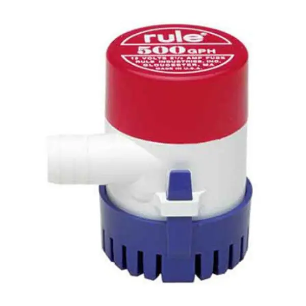Rule 25D 12V Manual Submersible Bilge Pump – 500 Gph Capacity 1