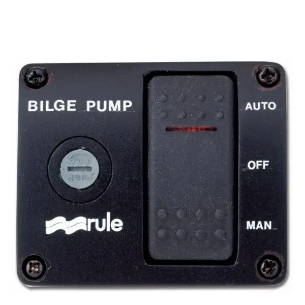 Rule 3-Way Illuminated Panel-Mount Rocker Switch For Bilge Pumps 1