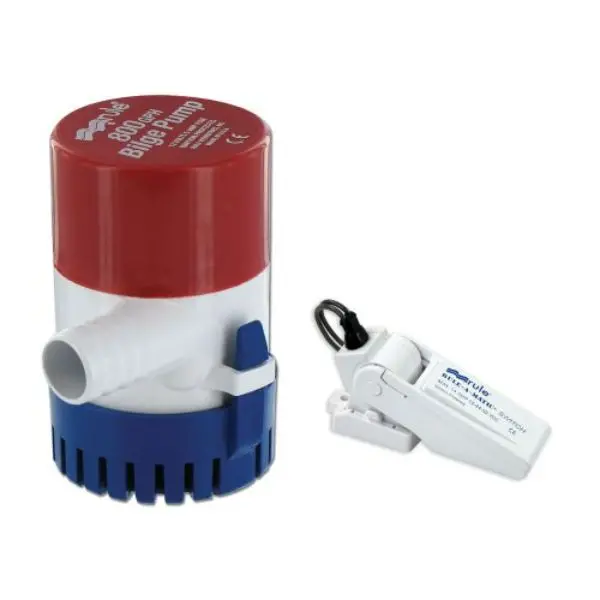 Rule 800 Gph Manual Round Bilge Pump + 12V Rule-A-Matic Float Switch 1
