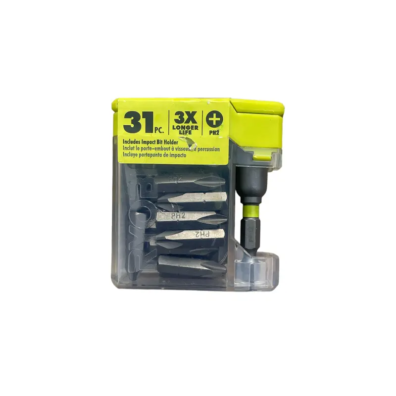 Ryobi 1" Impact Drive Bit Set – 31-Piece With Magnetic Holder 1