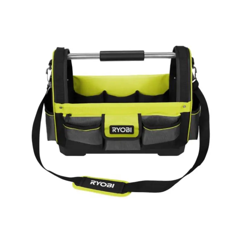 Ryobi 18-Inch Heavy-Duty Tool Tote – Collapsible Carry Bag With Shoulder Strap 1