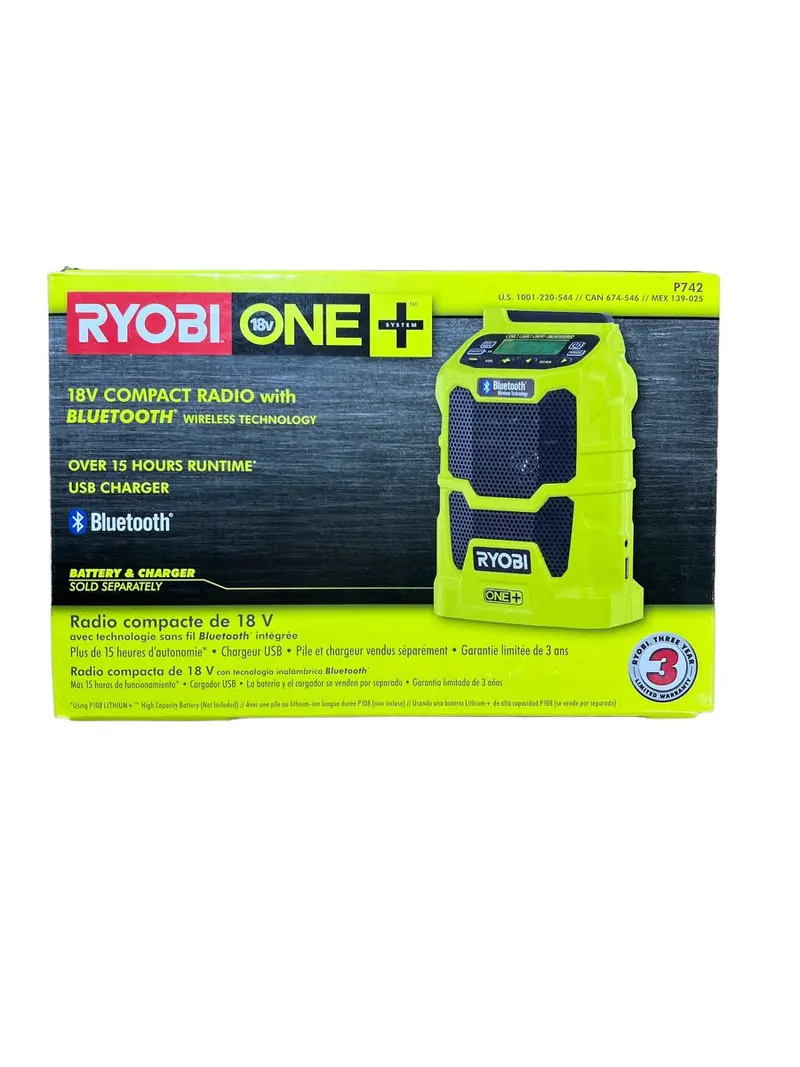 Ryobi 18V One+ Cordless Bluetooth Audio Radio – Bare Tool 1