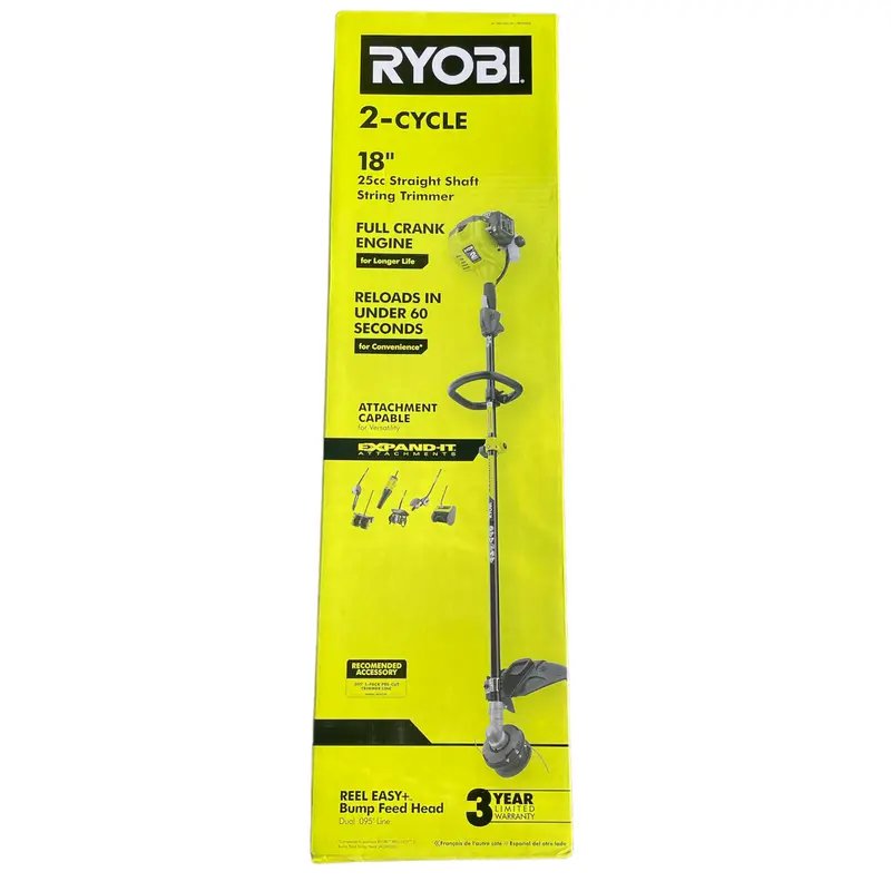 Ryobi 25 Cc 2-Stroke Gas String Trimmer – Attachment-Capable Shaft Model 1