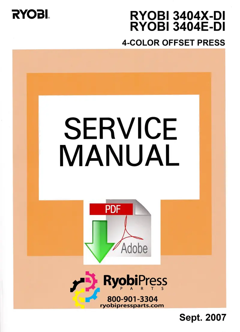 Ryobi 3404X-Di & 3404E-Di Technical Service Manual – Pdf 1